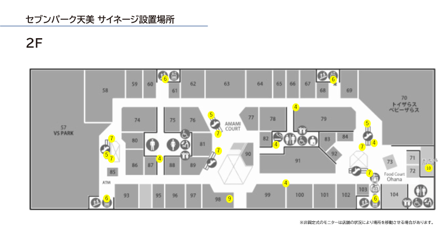 セブンパーク天美 サイネージ設置場所 2F