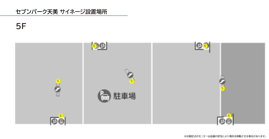 セブンパーク天美 サイネージ設置場所 5F