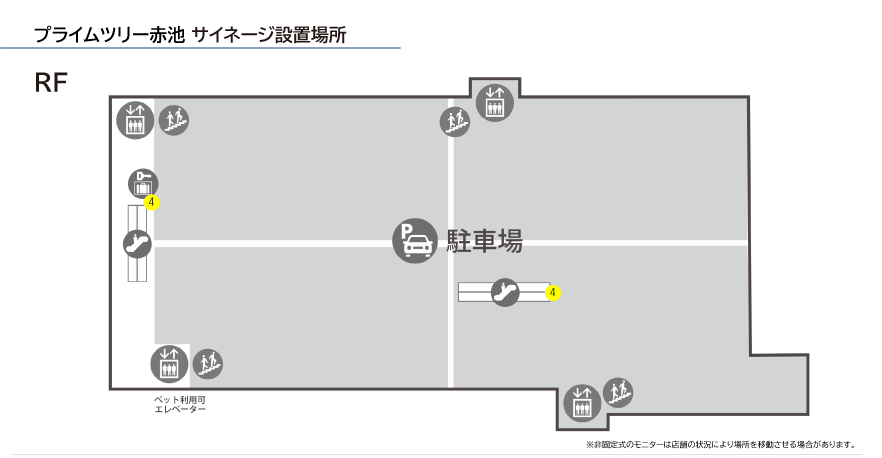 プライムツリー赤池 サイネージ設置場所 RF