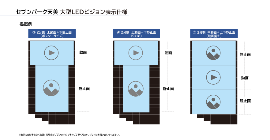 セブンパーク天美 大型LEDビジョン表示仕様